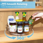 GUZON 6 Pack Lazy Susan Turntable for Cabinet, 10 Inch Lazy Susan Organizer with Handles and High Sides, Clear Rotating Organizer for Kitchen, Pantry, Dresser, Refrigerator, Bathroom, Table, Fridge