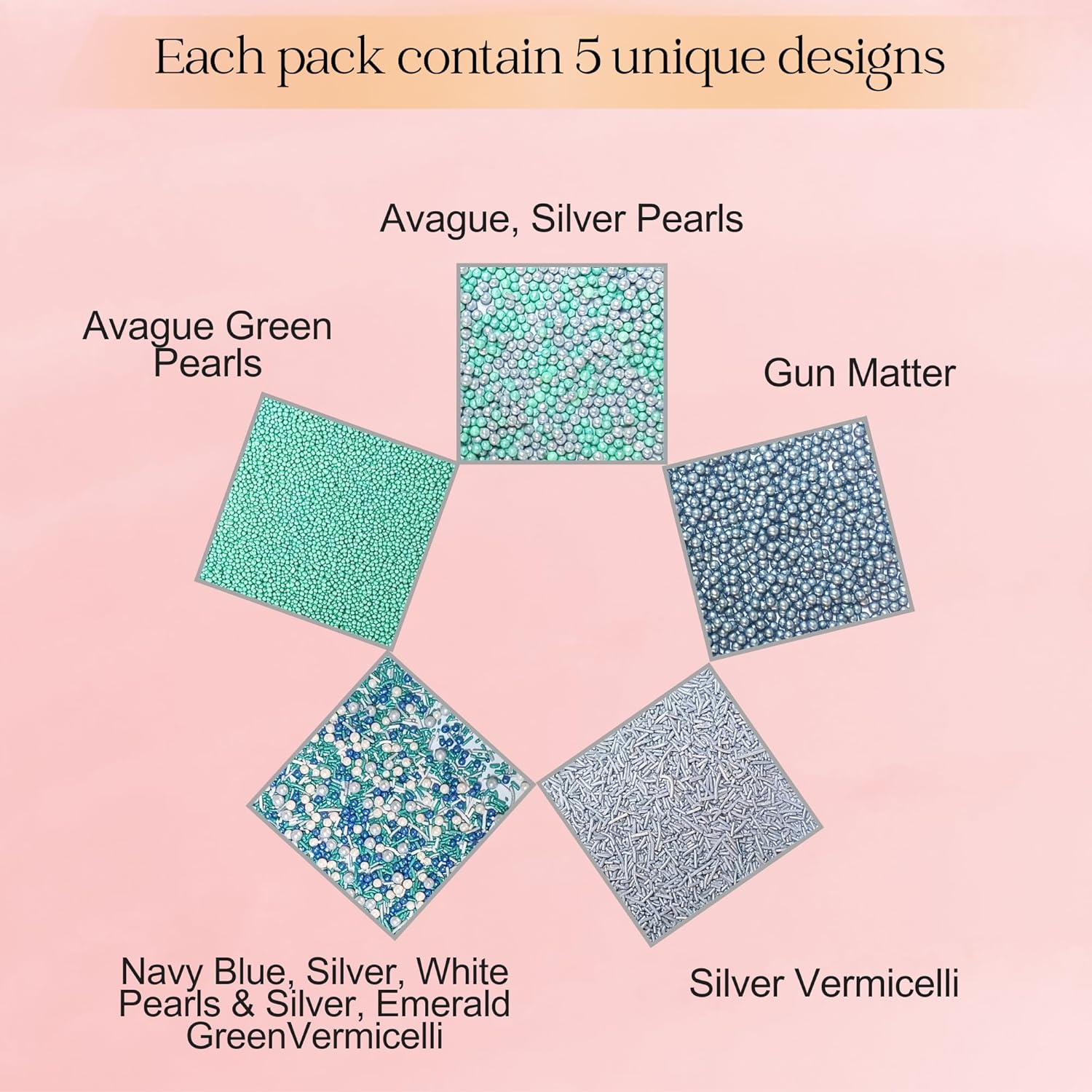 Confect Edible Sprinkles | Navy Blue & Teal Dragees, Green & White Jimmies, Bright Blue Sparkling Sugar | Baking Toppings & Decorations | Sprinkle for Cake & Cupcake Decorating – Vegan, Gluten-Free, Nut-Free, Soy-Free, Dairy-Free, Palm Oil-Free-5 Oz