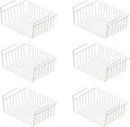Simple Houseware 6PK Under Shelf Basket, White