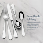 Mikasa Bravo 65-Piece Flatware Set for 12, 18/10 Stainless Steel Silverware with Full Service, Includes Forks, Knives, Spoons, and Serving Utensils