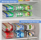 Can Organizer for Pantry Free Combination Can Dispenser,Clear 2 Pack 2 Tier Storage Rack for 48 Cans Suitable for Cabinet Pantry Fridge Countertop (3 * 2)