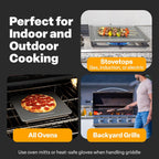 Baking Steel Mini Griddle (11.5"x11.5"x3/8") - Flat Top Griddle for Stovetope, Grill, and Oven Use - Pre-Seasoned, Naturally Non-Stick Surface & Crack-Proof