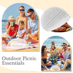 Gerrii 6 Pcs Metal Mesh Food Cover Outdoor Mesh Food Tents Dome Screen Plate Covers for Dinner Plates Reusable Fruit Fly Nets Picnic Food Umbrella for Table, BBQ, Camping, Party (White,11 Inch)