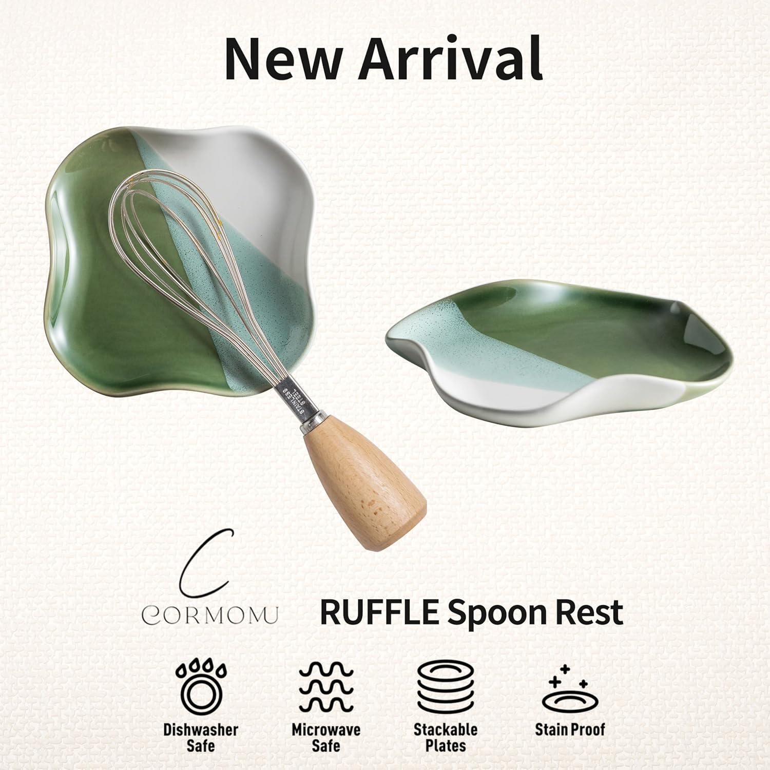 Spoon Rest for Stove Top, Spoon Holder for Kitchen Counter, Spatula Holder, Coffee Spoon Rest, Coffee Spoon Holder, Utensil Rest, Gradient Green