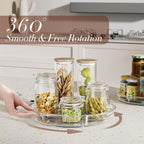3 Pack Lazy Susan Organizer, Clear Lazy Susan Turntable Organizer for Cabinet, Kitchen, Refrigerator, Pantry, Bathroom, Rotating Spice Organization, 3 Size 9.25'' 10.6'' 12'', Acrylic