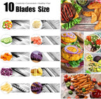 MASTERTOP Mandoline Slicer for Kitchen Adjustable Stainless Steel Food Slicer Vegetable Chopper Onion Waffle French Fry Cutter Potato Chip Julienne Slicer with Safety Gloves