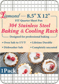 Cooling Racks for Cooking and Baking-8.5"x12" Oven Safe Premium Stainless Steel Heavy Duty Baking Rack Tight-Wire, Fits Quarter Sheet Pan for Roasting & Grilling & Cooking-1 Pack