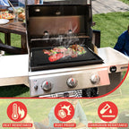 DcYourHome 7524 Griddle Insert for Weber Gas Grill Genesis 300 Griddle Genesis E310 S310 S320 E320 S330 EP320 EP310 EP330 Parts, Carbon Steel Full-Size Flat Top Griddle Plate with Handles, Heavy Steel