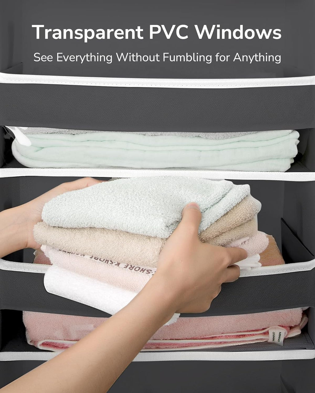 ULG Over The Door Organizer with 6 Large Pockets 12 Side Pockets, 50lbs Weight Capacity Door Hanging Organizer for Bedroom, Bathroom, Pantry, Nursery Storage, Dark Gray