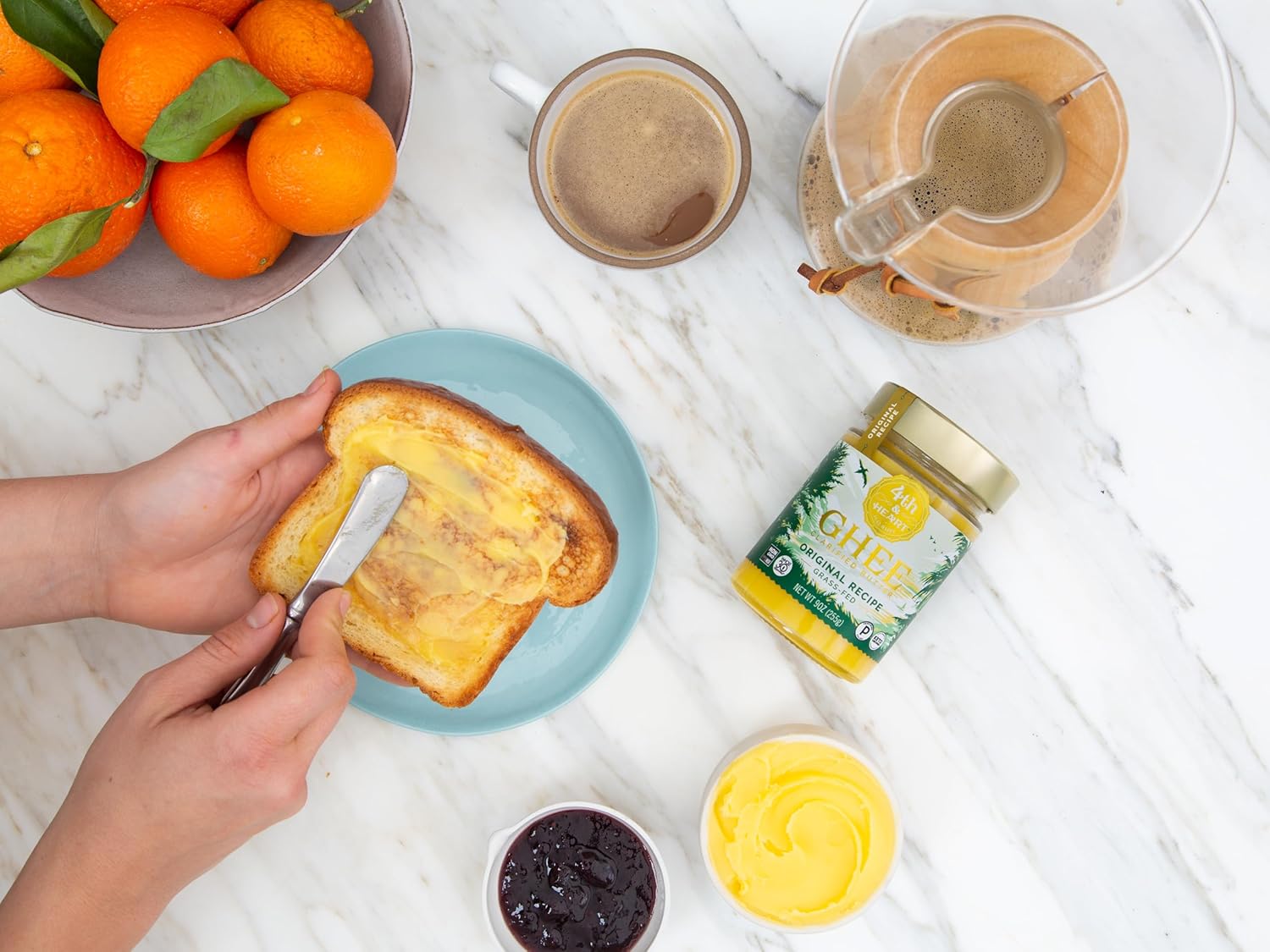 4th & Heart Original Grass-Fed Ghee, Clarified Butter, Keto, Pasture Raised, Lactose and Casein Free, Certified Paleo (32 Ounces)