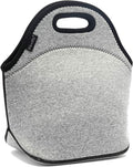 FlowFly Neoprene kids Lunch box Insulated Soft Bag Mini Cooler Thermal Meal Tote Kit for Boys, Girls,Men,Women,School,Work, Office, Grey