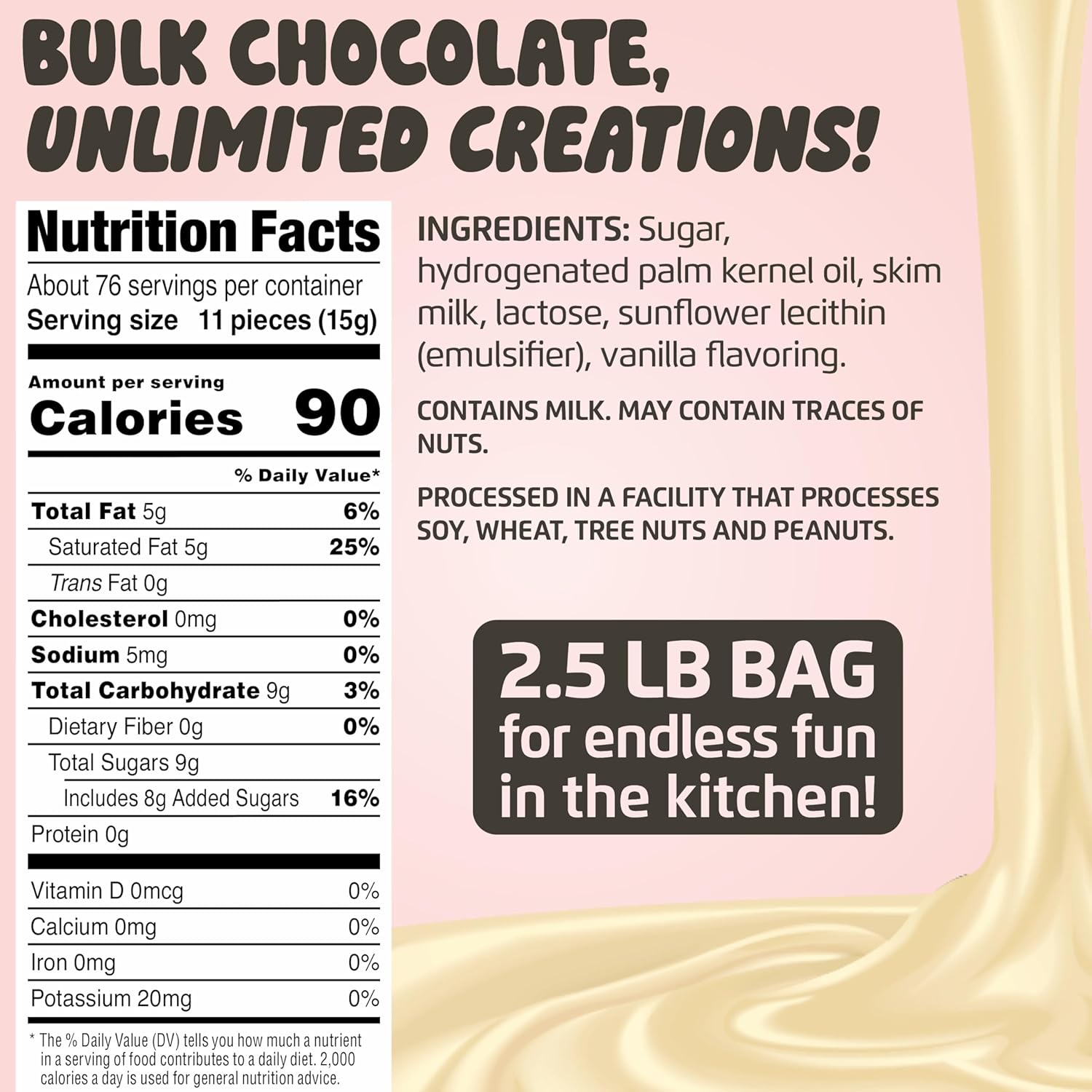 Chocolate Works Melting Chocolate Parent (2.5 lb (Pack of 1), White Chocolate)