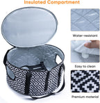 BAGSPRITE Double-layer Slow Cooker Carrying Case Compatible with 6-8 Quart Crockpot Carrier for Hot Food and Hamlton Beach Slow Cooker Tote with Lid Fastener for Crock-pot Dust Cover Applicances
