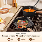 Kitchen Induction Cookware & Bakeware Set - 30 Piece Black Granite Cooking Pans Set, Non-Stick Pots and Pans Set