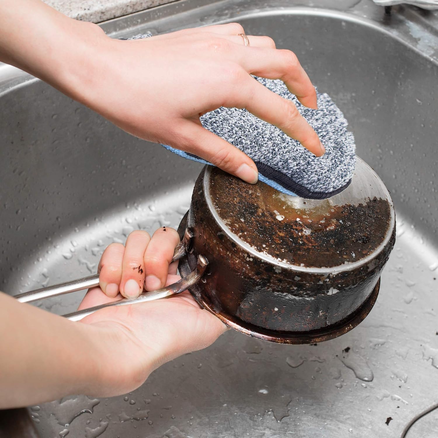 Multi-Purpose Scrub Sponges for Kitchen by Scrub- it - Non-Scratch Microfiber Sponge Along with Heavy Duty Scouring Power - Effortless Cleaning of Dishes, Pots and Pans All at Once(6 Pack, Large)