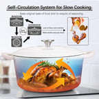 E-far 7QT Enameled Dutch Oven, Cast Iron Dutch Oven Pot with Lid for Cooking/Bread Baking/Braising/Roasting/Stewing, Heavy Duty Round Nonstick Cookware Safe for Induction & Oven - White