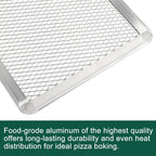 Pizza Screen 11 x 16 Inch 2 Pack Rectangular Aluminum Pizza Pan Restaurant-Grade Flatbread Screen Pizza Crisper Pan,Oven-Safe