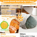 Reusable Beeswax Bread Bag for Homemade Bread & Sourdough Loaf, Fridge-Safe Storage Container with Dual-Zip Freshness Lock & Lables Cards Note Dates on, Natural Cotton & Beeswax Lining Keep Fresh