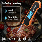 0.5 Sec Instant Read Meat Thermometer Digital with ±0.5℉ Precision, Food Thermometer for Cooking Kitchen Gadgets, Oven Grill Candy BBQ Essentials Accessories, Gifts for Him Dad Men Birthday, Orange