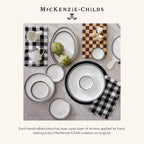 MACKENZIE-CHILDS Set of 2 Everyday Oval Platters, Dishwasher-Safe and Microwave-Safe, Black-and-White Courtly Check
