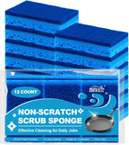 HOMEXCEL Sponges Kitchen 12pcs, Non-Scratch Sponges for Dishes, Scrub Cleaning Sponge Safe on Non-Stick Cookware, Dual Sided Dish Sponge for Kitchen, Household, Bathroom and More