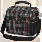 FlowFly Double Layer Cooler Insulated Lunch Bag Adult Lunch Box Large Tote Bag for Men, Women, With Adjustable Strap,Front Pocket and Dual Large Mesh Side Pockets