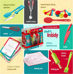 Baketivity 31-Piece Kids Baking Tools Set – Real Cooking Utensils for Children – Safe, Durable, and Fun Kitchen Accessories – Gift for Young Chefs
