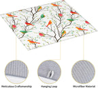 Birds on Tree Dish Drying Mat for Kitchen Counter Washable Absorbent Reversible Microfiber Cute Birds Drying Pad Kitchen Accessories 16x18 Inch