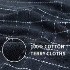 Homaxy 100% Cotton Terry Kitchen Towels(Dark Grey, 13 x 28 inches), Checkered Designed, Soft and Super Absorbent Dish Towels, 4 Pack