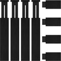 FJO 4 Pack Adjustable Bamboo Drawer Dividers - 12.5" - 21.7" Expandable Drawer Separators for Kitchen, Utensils, Clothes, Bedroom, Dresser, Bathroom (Black)