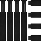 FJO 4 Pack Adjustable Bamboo Drawer Dividers - 12.5" - 21.7" Expandable Drawer Separators for Kitchen, Utensils, Clothes, Bedroom, Dresser, Bathroom (Black)