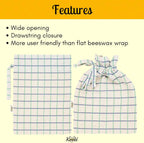 Keeki Bag - The Original Beeswax Lined Bread Bag for Homemade & Sourdough | Reusable Linen Bread Storage | Beeswax Wrap Alternative | Plastic-Free Storage w/Wide Drawstring Closure (Natural)