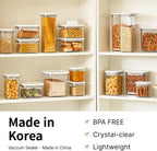 Premium Airtight Food Storage Containers Mega 8P/Set. Total 46.11cup, 7pcs Container and Vacuum Sealer. Smart One-Click Seal Lid, Patented Double Silicone Lining, 100% Leak Proof, BPA-FREE