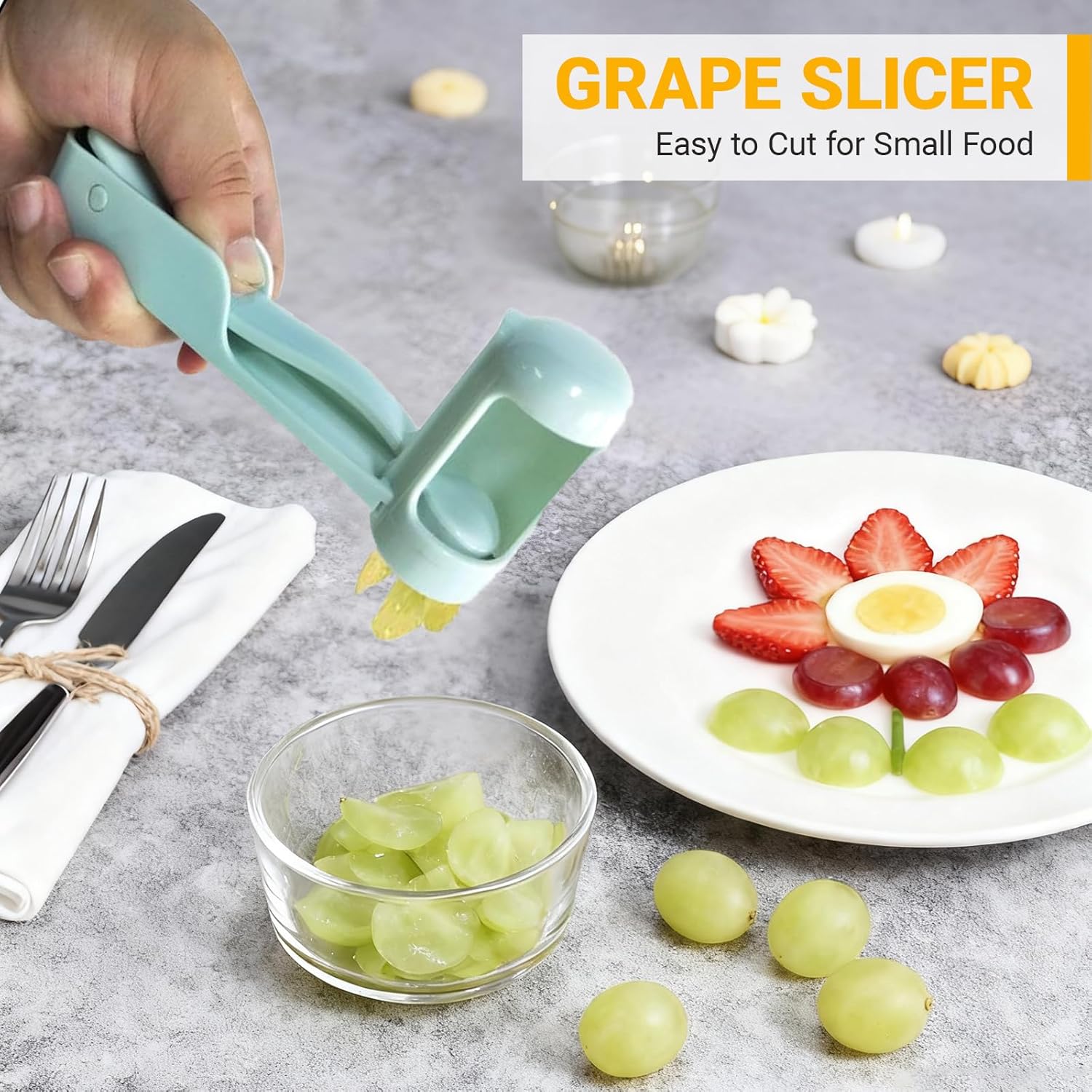 Egg Slicer and Grape Slicer for Fruit Salad, 4 Slicing Modes Slicer, Stainless Steel, Easy Grape and Tomato Slicing, for Egg, Grape, Strawberry,Cherry,Tomato,Send Goods From Local Warehouse