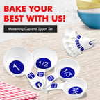 Chef Craft Easy to Read Plastic Measuring Cup Set, 10 Piece, white