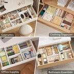 Lifewit 12 Pack Kitchen Drawer Dividers 2.36" High, 11"-17" Adjustable Drawer Organizer for Utensils/Clothes/Makeup, Plastic Expandable Separators in Dresser/Bedroom/Bathroom/Office Storage