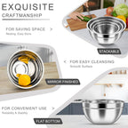 HaWare Mixing Bowls with Airtight Clear Lids, 6-Piece Stainless Steel Strong Nesting Bowls Set, Metal Salad Bowl for Cooking, Prepping, Baking, Serving & Food Storage, Size 4.6, 3, 1.5QT, Colorful