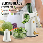 Zulay Kitchen Rotary Cheese Grater 5 Blade Cheese Shredder - Manual Hand Crank Cheese Grater With Reinforced Suction & 5 Interchangeable Drums - Easy to Use, Vegetable Chopper Round Mandoline Slicer