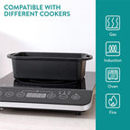 Navaris Cast Iron Bread Loaf Tin, 26cm, Black - Even Heat Distribution & Retention - Enameled Non-Stick Baking Pan - Cake and Bread Tins for Roasting, Oven Cooking & Grilling