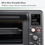 Infrared Heating Air Fryer Toaster Oven Combo, with Non-toxic Enamel-coated Interior, Extra Large Countertop Convection Oven 10-in-1 Combo, 6-Slice Toast, Enamel Baking Pan Easy Clean