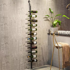 Wine Rack Wall Mounted, 72.8in High Metal Wine Bottle Holder for 12 Bottles, Kitchen Organization and Wine Storage for Commercial Restaurants Pantry Bar Wine Cellar (Black, Three rows-36 Bottles)