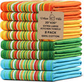Urban Villa Salsa Stripe KitchenTowels 100% Cotton Dish Towels for Kitchen Multi Color Highly Absorbent Multi-Purpose Waffle Dish Cloths for Cleaning Soft Hand Bar Towels 20x30 Inches (Set of 8)