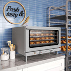 KoolMore 32 in. Commercial Countertop Convection Oven, Holds Full Size Pans, 4 Racks and 3500W of Power, 240V in Stainless-Steel, ETL Listed for Safety and Sanitation (KM-CTCO-44)