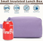 FlowFly Small Insulated Lunch box Portable Soft Bag Mini Cooler Thermal Meal Tote Kit with Buckle for Work, PurpleWithBuckle