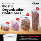 Airtight Food Storage Containers Set - Air Tight Pantry Storage Containers with Lids - Pasta Flour Sugar Cereal Containers - Storage Containers for Food - Kitchen Storage Container (Clear-24 Pack)