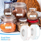 2000Pcs Removable Freezer Labels,1 x 3 Inch Food Labels for Food Containers Food Date Stickers Refrigerator Food Storage Labels Easy Clean No Residue