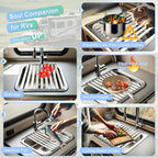 Mamakura Roll Up Dish Drying Rack Over The Sink, Hangable Dish Drying Rack (16.54"x12.99")