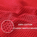 Homaxy 100% Cotton Waffle Weave Kitchen Dish Towels, Ultra Soft Absorbent Quick Drying Cleaning Towel, 13 x 28 Inches, 8-Pack, Red