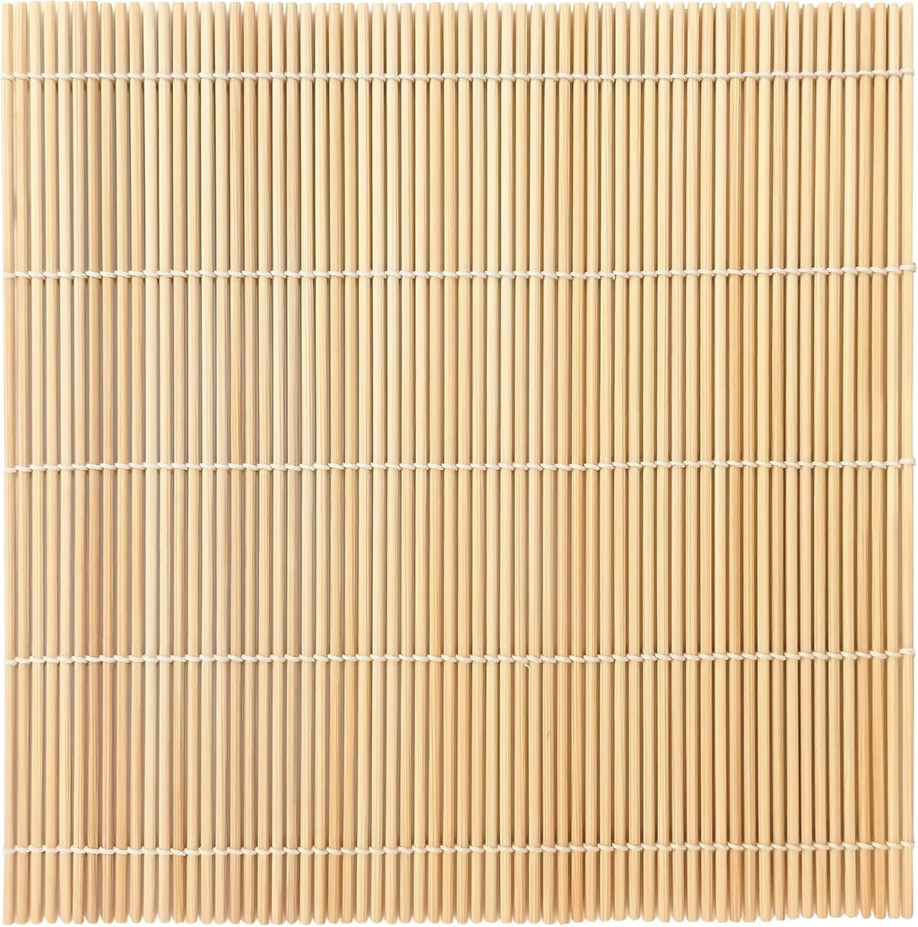 Fusion Select 1 Pk Bamboo Sushi Mat - Sushi Roller Mat for Making, Shaping & Molding Sushi Roll & Kimbap - Food-Safe Sushi Making Supplies, Tools & Accessories - Made of Natural Bamboo - 9.5x9.5