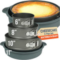 Spring Form Pans for Cheesecake, 6/8/10 Inch NONSTICK Springform Pan Set - Cheesecake Pan Set with LEAKPROOF SILICONE PROTECTOR - Cheese Cake Pans for Baking in WATER BATH - NO FOIL WRAP